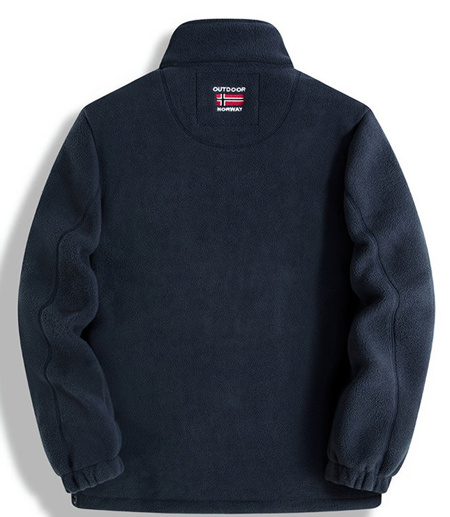 Men's Contrast-Lined Full Zip Fleece Jacket