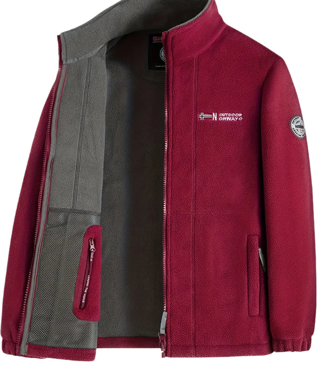 Men's Contrast-Lined Full Zip Fleece Jacket