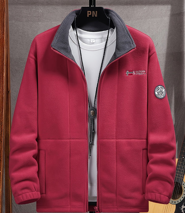 Men's Contrast-Lined Full Zip Fleece Jacket