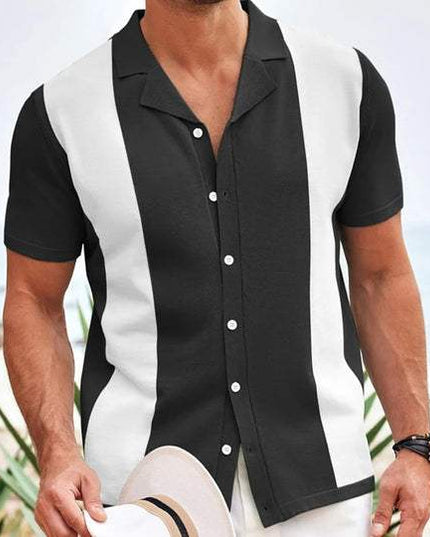 Polo d'été pour homme à manches courtes avec panneaux contrastants