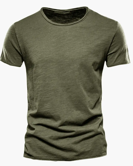 Camiseta clásica de verano para hombre con cuello redondo y manga corta