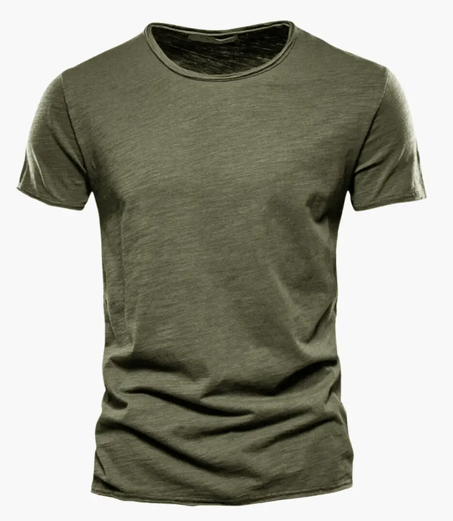 Camiseta clásica de verano para hombre con cuello redondo y manga corta