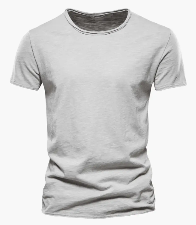 Camiseta clásica de verano para hombre con cuello redondo y manga corta