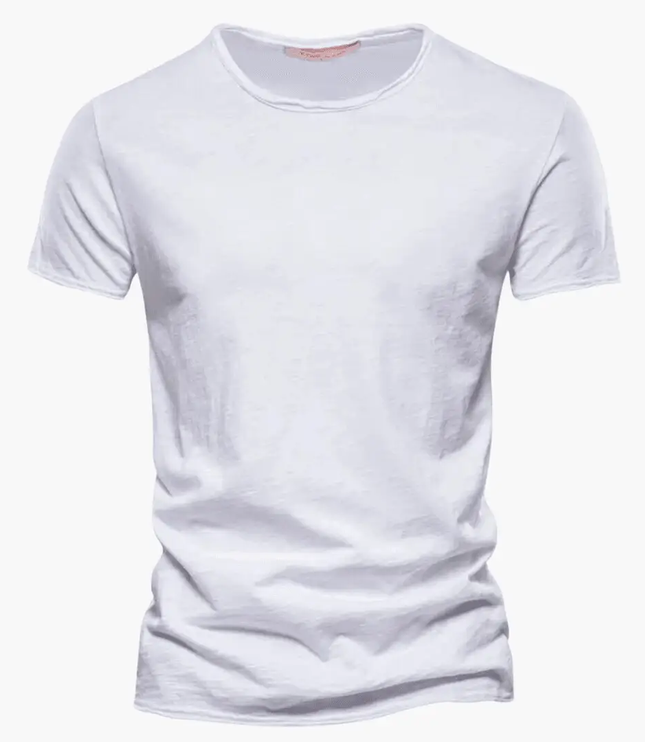 Camiseta clásica de verano para hombre con cuello redondo y manga corta
