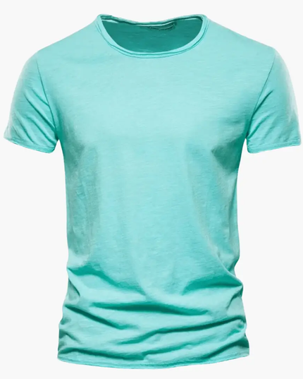 Camiseta clásica de verano para hombre con cuello redondo y manga corta