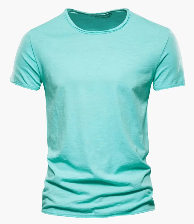 Camiseta clásica de verano para hombre con cuello redondo y manga corta
