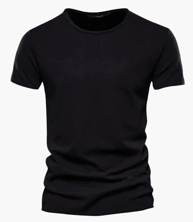 Camiseta clásica de verano para hombre con cuello redondo y manga corta