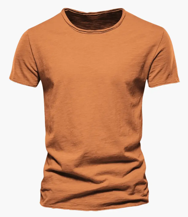 Camiseta clásica de verano para hombre con cuello redondo y manga corta