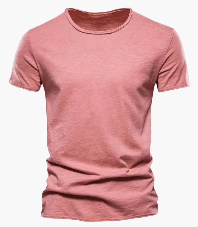 Camiseta clásica de verano para hombre con cuello redondo y manga corta