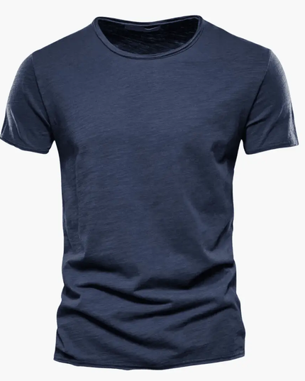 Camiseta clásica de verano para hombre con cuello redondo y manga corta