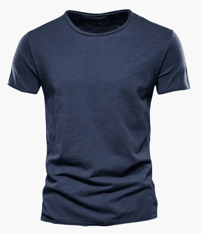 Camiseta clásica de verano para hombre con cuello redondo y manga corta