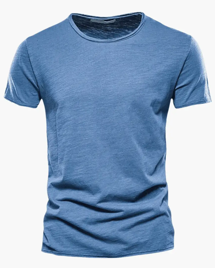 Camiseta clásica de verano para hombre con cuello redondo y manga corta