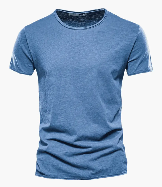 Camiseta clásica de verano para hombre con cuello redondo y manga corta