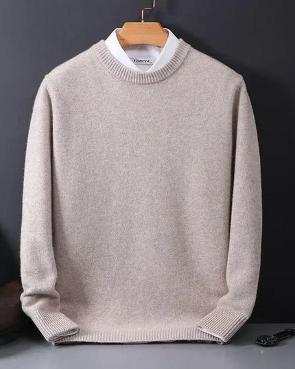 Men's Crew Neck Straight Cut Fine Knitted Jumper