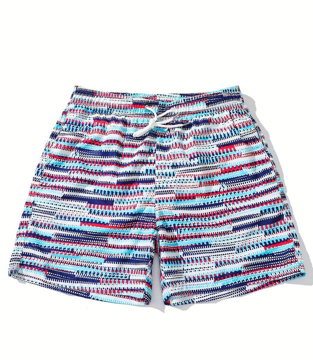 Bañador gráfico azul cielo profundo para hombre, secado rápido y con cordón