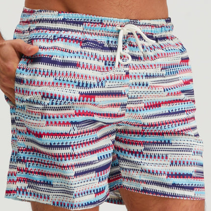 Bañador gráfico azul cielo profundo para hombre, secado rápido y con cordón