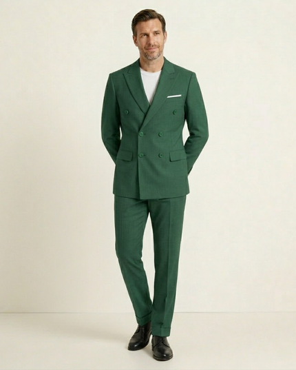 Burgundy formal suit trousers with tapered leg and cuffed hem