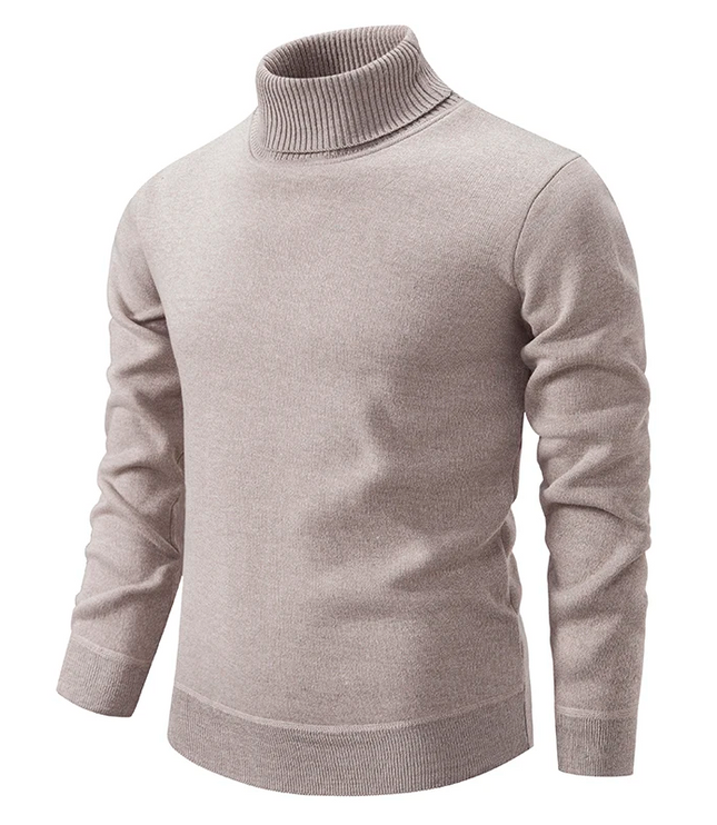 Men's Folded Roll Neck Fine Knitted Jumper