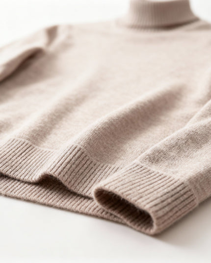 Men's Folded Roll Neck Fine Knitted Jumper