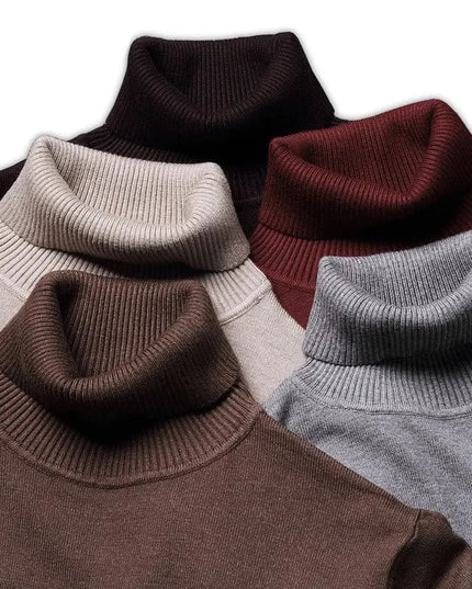 Men's Folded Roll Neck Fine Knitted Jumper