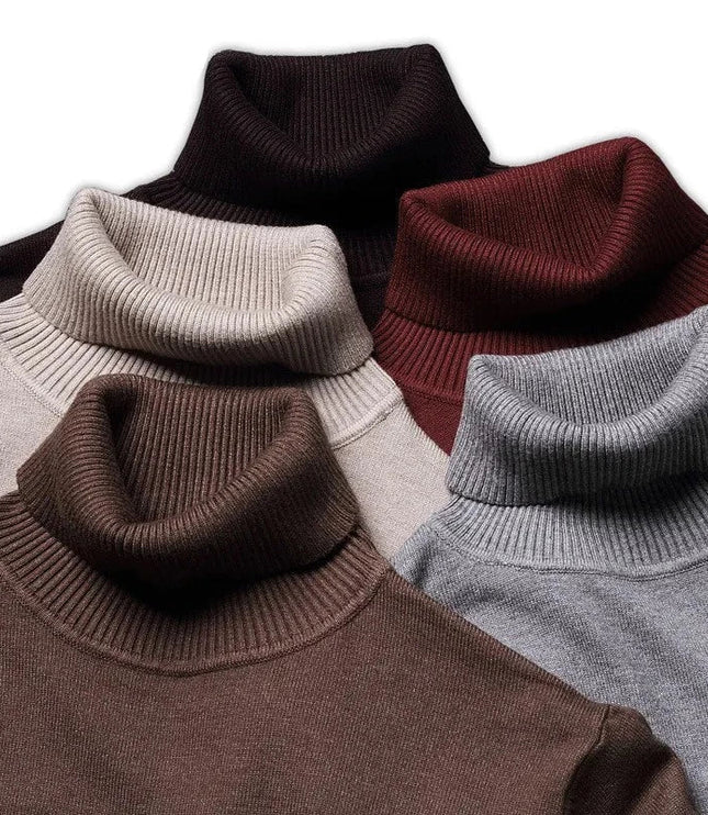 Men's Folded Roll Neck Fine Knitted Jumper