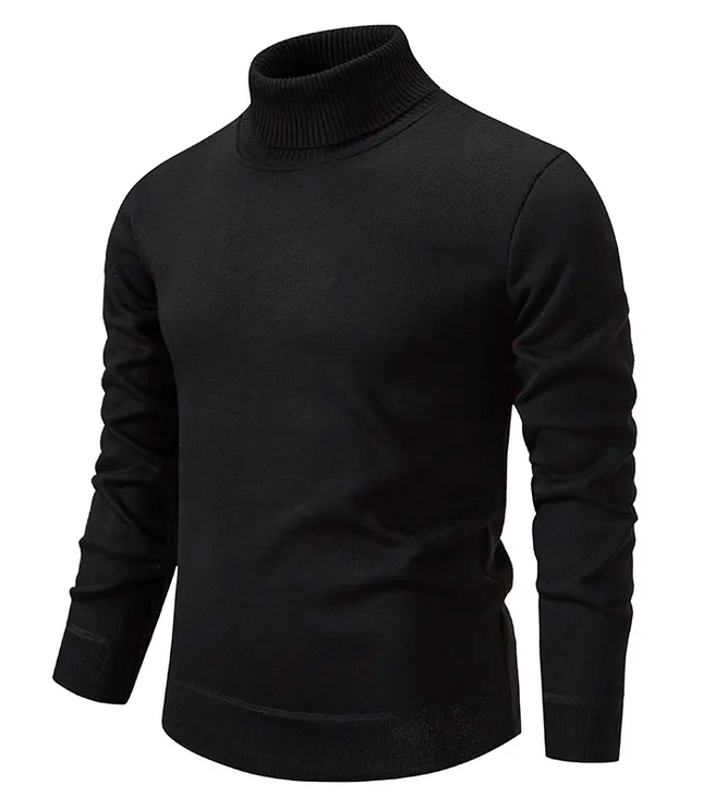 Men's Folded Roll Neck Fine Knitted Jumper