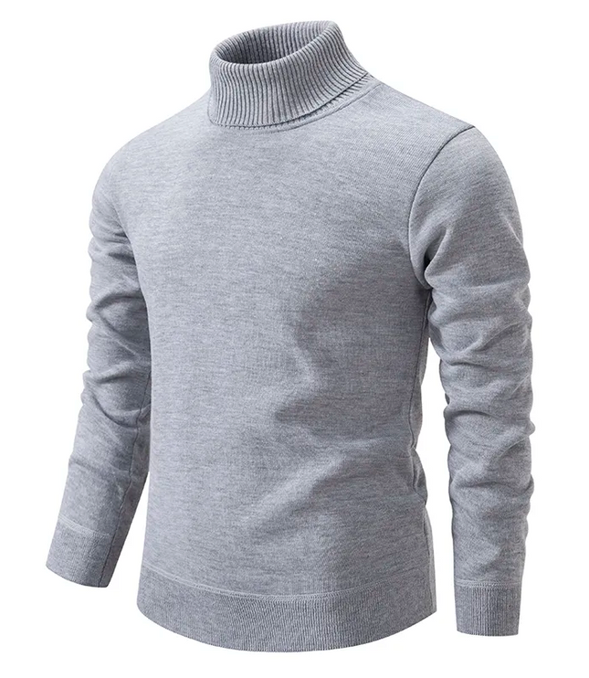 Men's Folded Roll Neck Fine Knitted Jumper