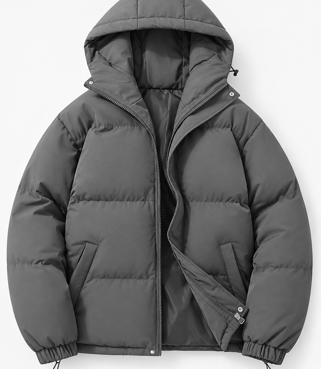 Men's Gathered Cuff Matte Puffer Jacket