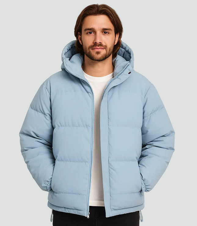 Men's Gathered Cuff Matte Puffer Jacket