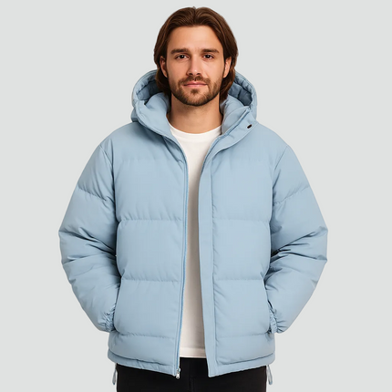 Men's Gathered Cuff Matte Puffer Jacket