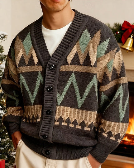 Rufus | Patterned V-Neck Cardigan