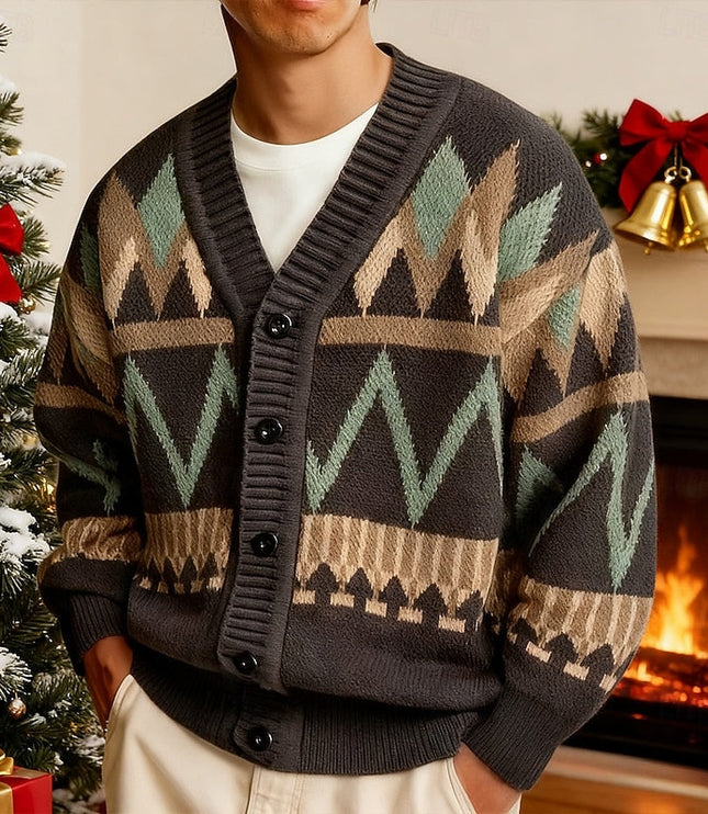 Rufus | Patterned V-Neck Cardigan