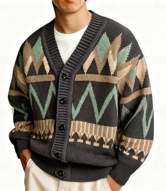 Rufus | Patterned V-Neck Cardigan