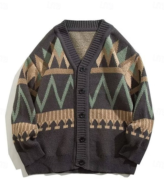 Rufus | Patterned V-Neck Cardigan