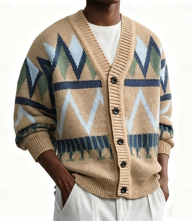 Rufus | Patterned V-Neck Cardigan