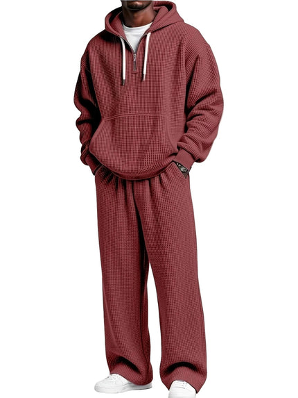 Conjunto de sudadera con capucha y pantalones de pierna ancha para hombre