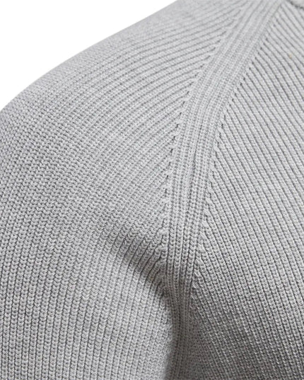 Men's Knitted Half Zip Jumper with Stand Collar
