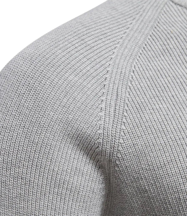 Men's Knitted Half Zip Jumper with Stand Collar