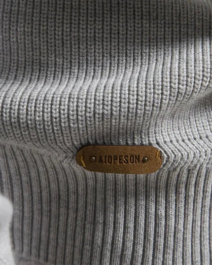 Men's Knitted Half Zip Jumper with Stand Collar