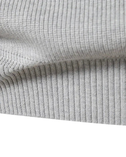 Men's Knitted Half Zip Jumper with Stand Collar
