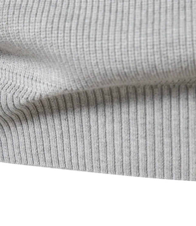 Men's Knitted Half Zip Jumper with Stand Collar