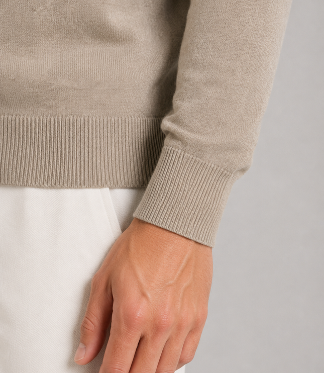 Men's Knitted Polo Jumper with Quarter Zip