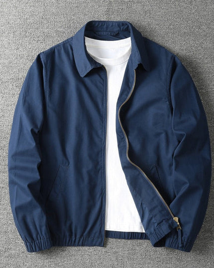 Men's Winter Coat Lightweight Zip-Up Bomber Jacket - Navy