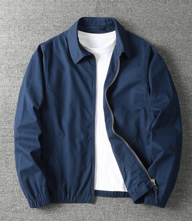 Men's Winter Coat Lightweight Zip-Up Bomber Jacket - Navy