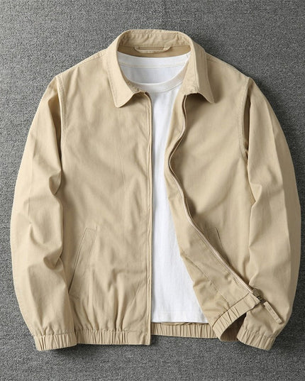 Men's Winter Coat Lightweight Zip-Up Bomber Jacket - Beige