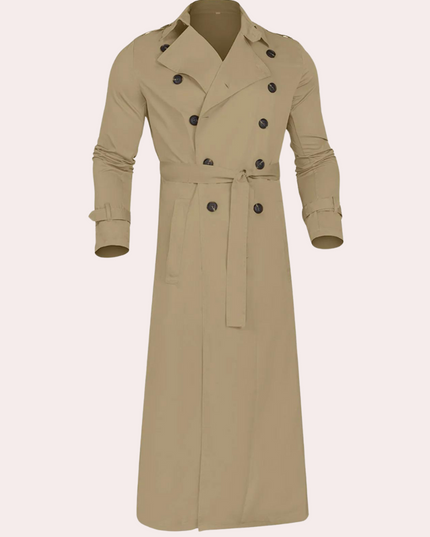 Men's Long Shoulder Tab Storm Flap Trench Coat