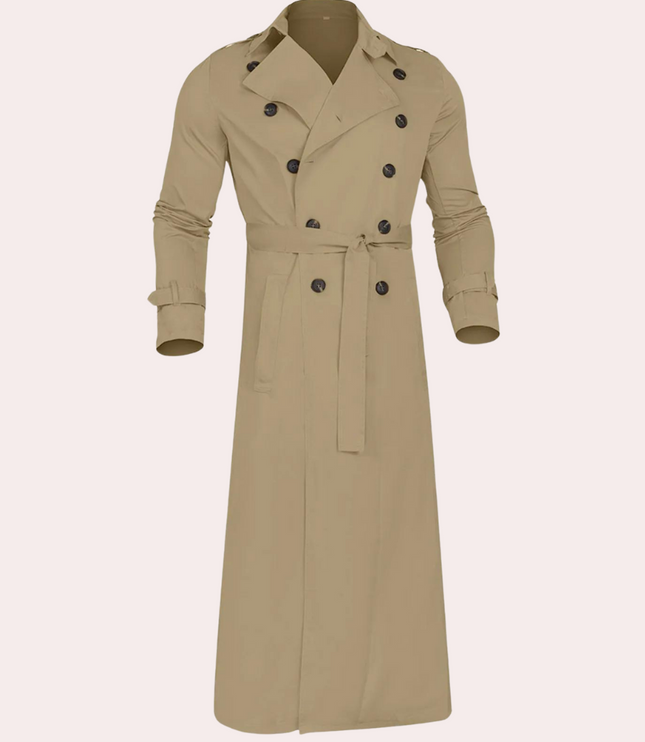 Men's Long Shoulder Tab Storm Flap Trench Coat