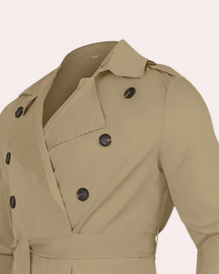 Men's Long Shoulder Tab Storm Flap Trench Coat