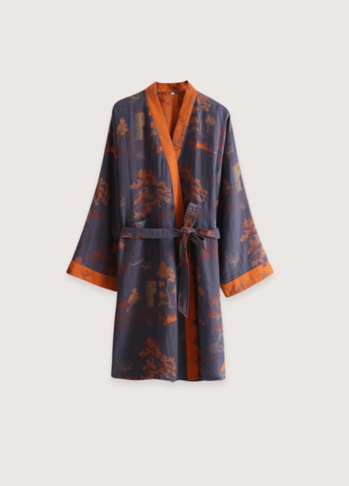 Robe de chambre kimono mi-longue pour homme à manches larges – Lavirel