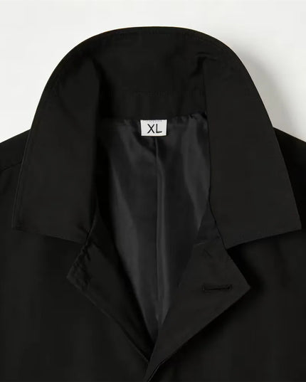 Men's Mid-Thigh Slim Shirt Collar Trench Coat